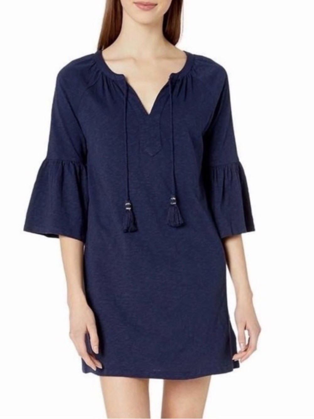 Lilly Pulitzer Navy Del Lago Tunic Dress Bell-Sleeve